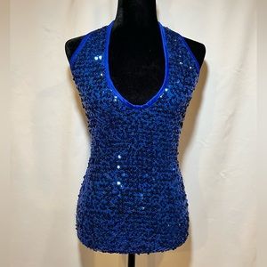 Sequinned Mini Halter Dress, Matching Bra/Thong. Vintage Exotic Dancer Costume